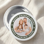 Happy Birthday Daddy Modern Simple Custom Foto Button