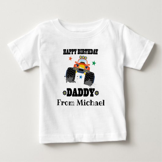 Happy Birthday Daddy Personalisiert Baby T - Shirt (Vorderseite)