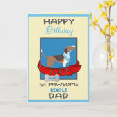 Happy Birthday Daddy von Ihrem Beagle Hund Karte (Gelbe Blume)