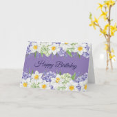 Happy Birthday Daffodil and Hydrangea Blume Karte (Gelbe Blume)