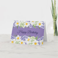 Happy Birthday Daffodil and Hydrangea Blume