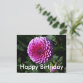 Happy Birthday Dahlia Pink Paradise #1 Postkarte (Stehend Vorderseite)