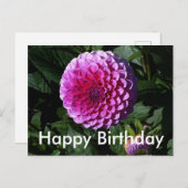 Happy Birthday Dahlia Pink Paradise #1 Postkarte (Vorne/Hinten)