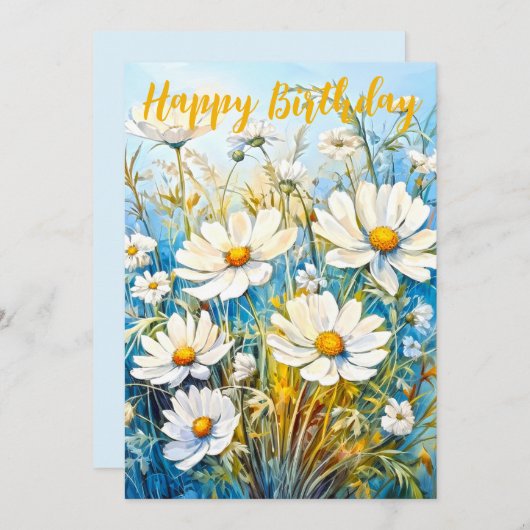 Happy Birthday Daisies Feiertagskarte (Vorne/Hinten)