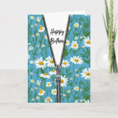 Happy Birthday Daisies mit Zipper Karte (Vorderseite)
