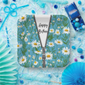 Happy Birthday Daisies mit Zipper Pappteller (Party)