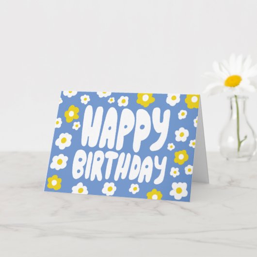 HAPPY BIRTHDAY Daisis Bubble Letters CUSTOM Bday Karte (Kleine Pflanze)