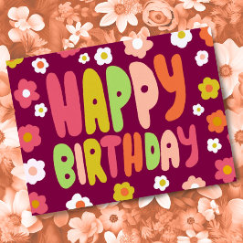 HAPPY BIRTHDAY Daisis Bubble Letters CUSTOM Bday Postkarte