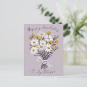 Happy Birthday Daisy Bouquet Retro INDIVIDUELLE NA Postkarte (Stehend Vorderseite)