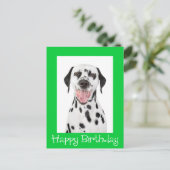 Happy Birthday Dalmatiner Puppy Dop Card Postkarte (Stehend Vorderseite)