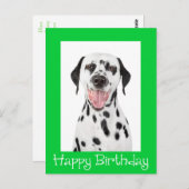 Happy Birthday Dalmatiner Puppy Dop Card Postkarte (Vorne/Hinten)