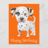Happy Birthday Dalmatiner Welpe Dog Orange Postkar Postkarte (Vorderseite)