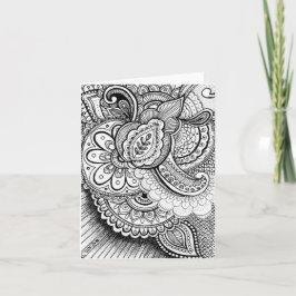 Happy Birthday Damask Indian Mandala Blank Inside Karte
