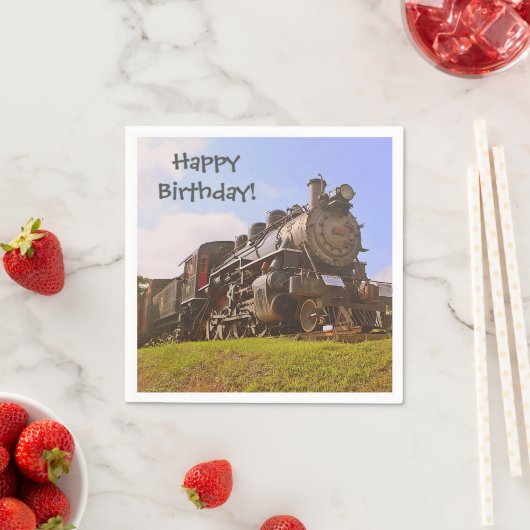 Happy Birthday Dampfzug Serviette (Beispiel)