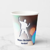 Happy Birthday Dance Party Lights Pappbecher (Vorderseite)