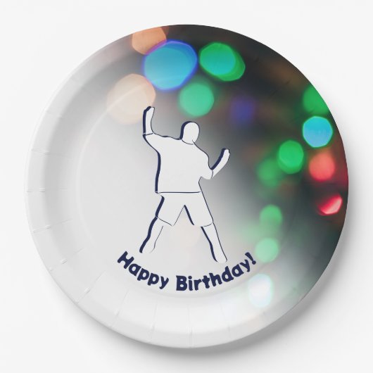 Happy Birthday Dance Party Lights Pappteller (Vorderseite)