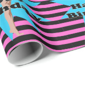 Happy Birthday Dancer Jazz Modern Dance Geschenkpapier (Rolleneckpunkt)