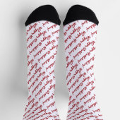 Happy Birthday! Dark Red Script Socken (Oben)