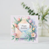 Happy birthday darling. Greeting card Feiertagskarte (Stehend Vorderseite)