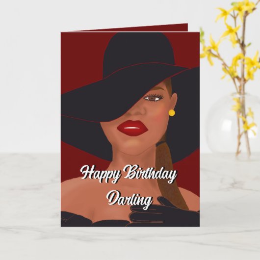 Happy Birthday Darling Karte (Gelbe Blume)