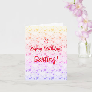 Happy Birthday Darling, Liebe Herz der Moderne Karte