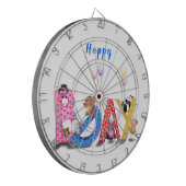 Happy Birthday Dart Board Baby Bears Party Dartscheibe (Vorderseite Links)