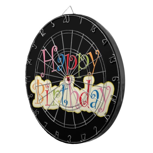 Happy Birthday Dartscheibe (Vorderseite rechts)