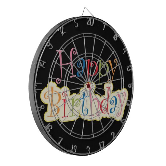 Happy Birthday Dartscheibe (Vorderseite Links)