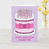 Happy Birthday Daughter Cake und Candles Karte (Gelbe Blume)