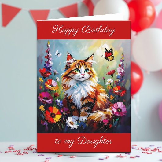 Happy Birthday Daughter | Cute Cat Karte