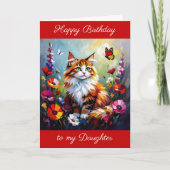 Happy Birthday Daughter | Cute Cat Karte (Vorderseite)