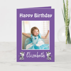 Happy Birthday Daughter Foto Lila Feiertagskarte