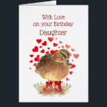 Happy Birthday Daughter Niedlich Duck Red Boots<br><div class="desc">Alles Gute zum Geburtstag einer Tochter,  die so einzigartig,  skurril und süß wie eine Ducky in roten Gummistiefeln ist. Fun Wasserfarbenente für diese besondere Tochter</div>