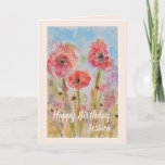 Happy Birthday Daughter Personalisiert Karte<br><div class="desc">Schöne Mohn Blume Abstrakte Wasserfarbkarte. Handgemalte Aquarellkunst Inside Message vollständig anpassbar.</div>