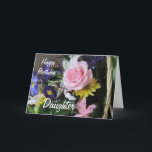 Happy Birthday Daughter-Pink Rose Bouquet Karte<br><div class="desc">Das ist eine schöne Karte zum Geburtstag Ihrer Tochter,  mit einer rosa Rose und anderen verschiedenen Blume in einem Korbbukett,  und einer schönen Vers von mir,  die Sie natürlich anpassen können,  um Ihre Bedürfnisse zu Anzug!</div>