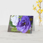 Happy Birthday-Daughter/Purple Flowers Karte (Gelbe Blume)