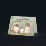 Happy Birthday Daughter-Schwager-Vogelfamilie Karte<br><div class="desc">Die Familie der Wasserfarbenfrohen Sparrow Bird wünscht Ihrer Schwiegertochter einen schönen Muttertag</div>