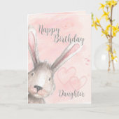Happy Birthday Daughter Watercolor Bunny Rabbit Karte (Gelbe Blume)