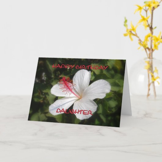 Happy Birthday Daughter White Hibiskus Card Karte (Gelbe Blume)