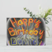 Happy Birthday David 2014 Einladung (Stehend Vorderseite)