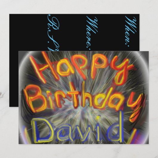 Happy Birthday David 2014 Einladung (Vorne/Hinten)