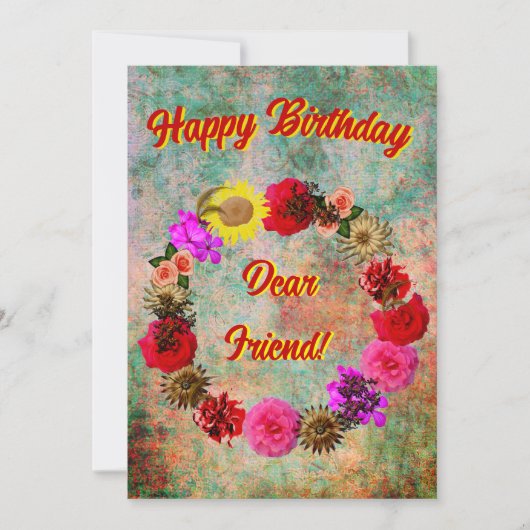 Happy Birthday Dear Friend Birthday Card Einladung (Vorderseite)