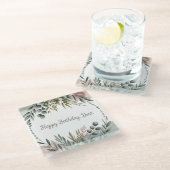 Happy Birthday Dear Glass Untersetzer (Schrägansicht)