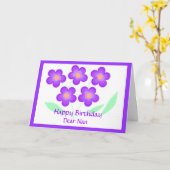 Happy Birthday Dear Nan Karte (Gelbe Blume)