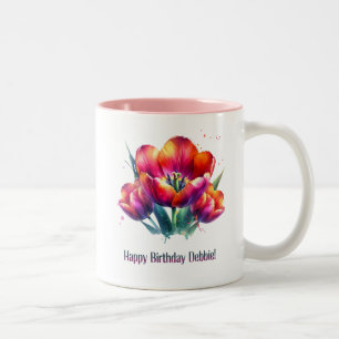 Happy Birthday Debbie Zweifarbige Tasse