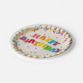 Happy Birthday Decorated Cake Pappteller (Schrägansicht)
