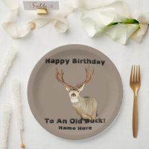 Happy Birthday Deer Buck Antlers Old Funny Junting