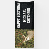 Happy Birthday Deer Camouflage Jagd Männer Banner (Vertikal)