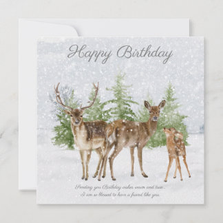 Happy Birthday Deer Feiertagskarte