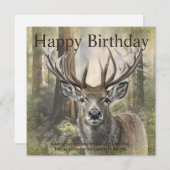 Happy Birthday Deer Feiertagskarte (Vorne/Hinten)
